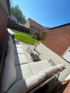 Eden Limestone Porcelain Garden Design in shade Mink with Aura Cobbled Block Paving Borders Porcelain patio | porcelain paving | garden design | essex | paving contractor essex | garden landscapers near me | garden landscapers essex | patio design Garden landscapers Driveway installers Landscapers in essex Garden designers Paving contractors Garden design Paving contractors near me Garden designers near me Garden landscapers near me Elite paving